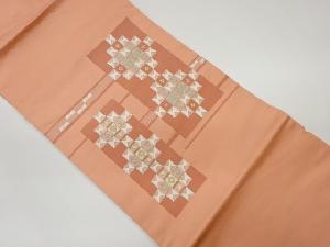 リサイクル　変わり織幾何学模様織出し名古屋帯